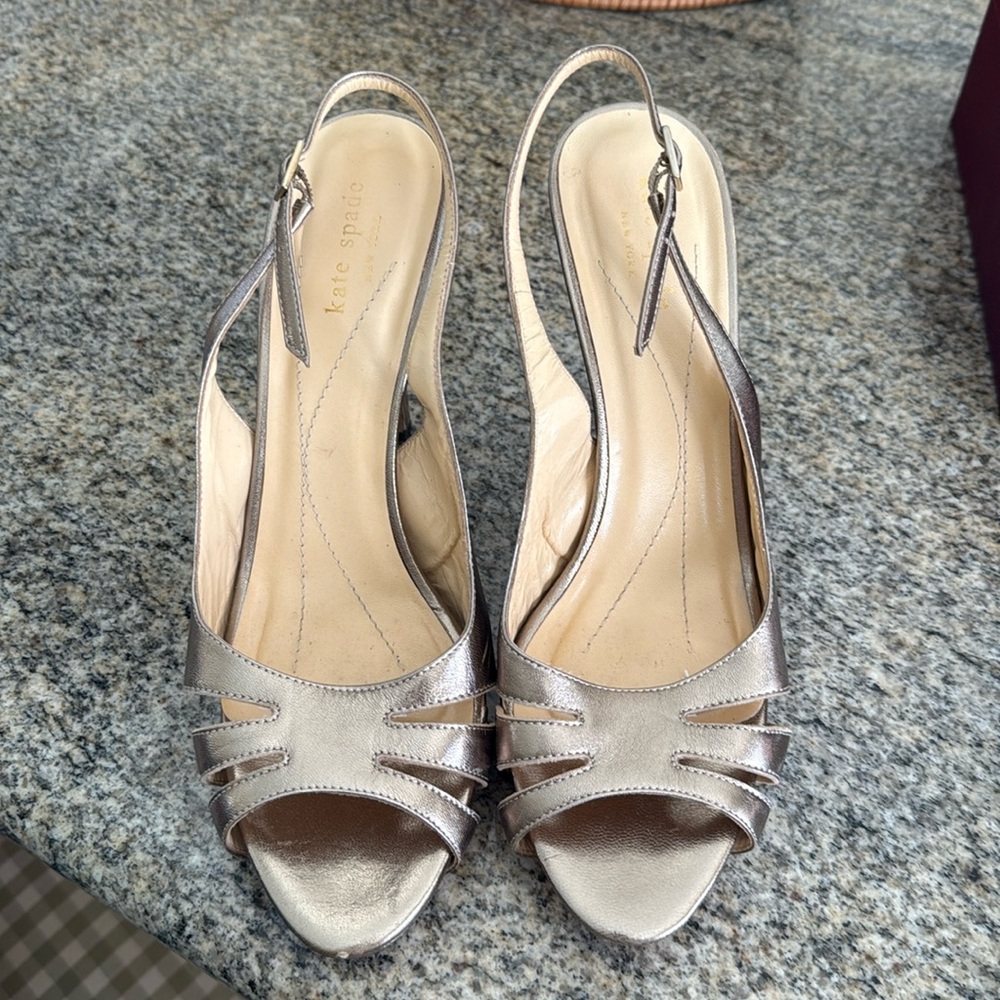 KATE SPADE Glenda Pewter Heels 10